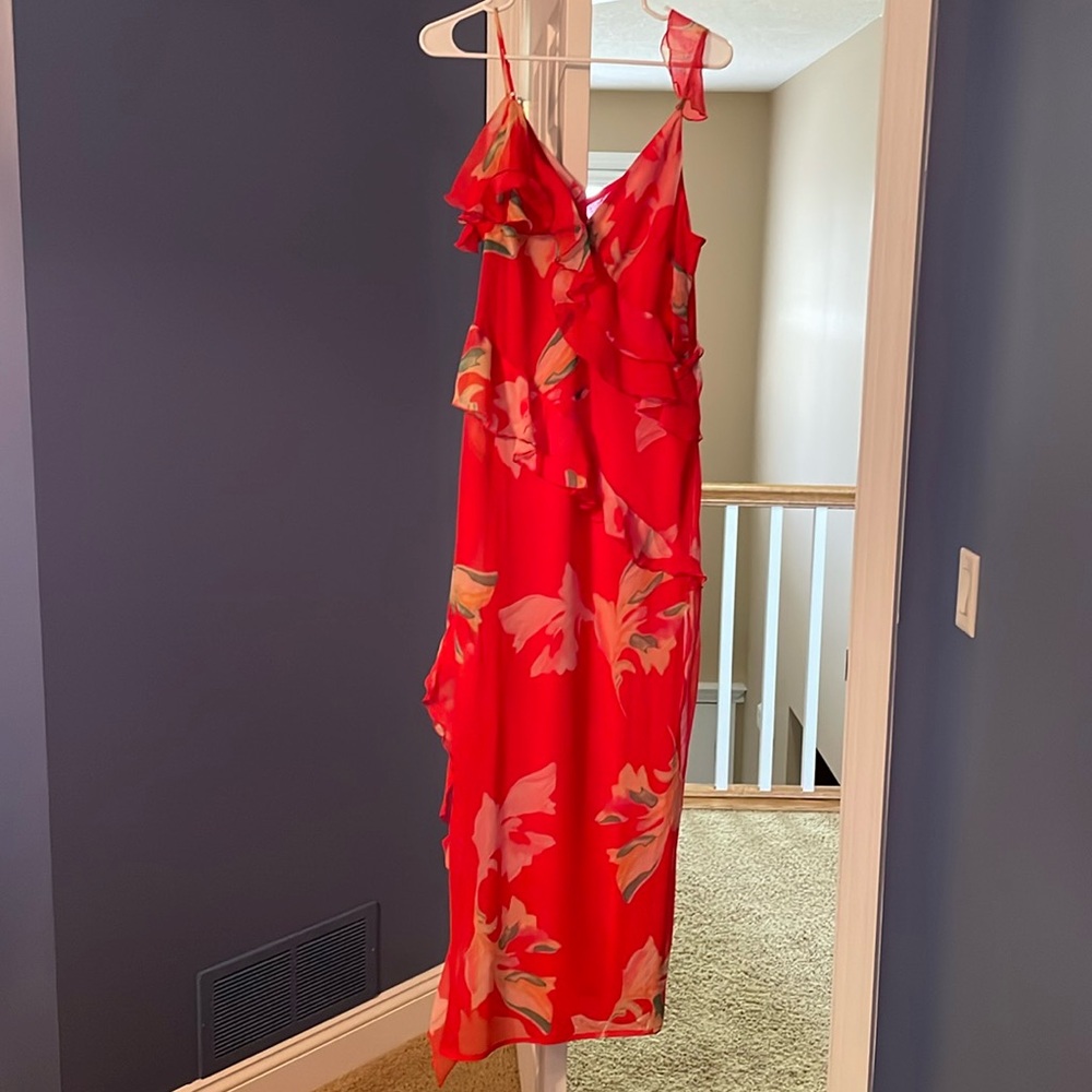 Orange Floral Summer Dress